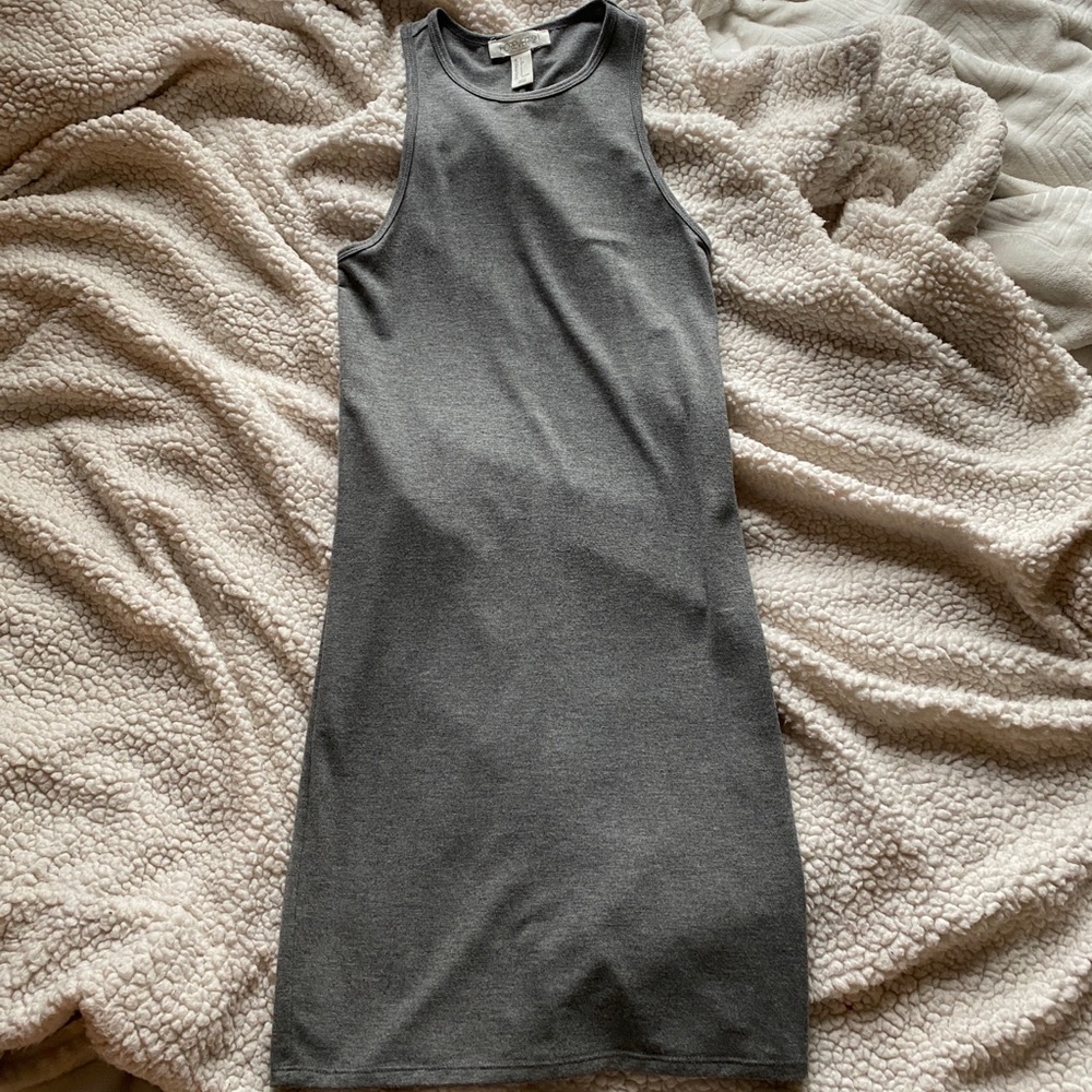 short grey bodycon dress